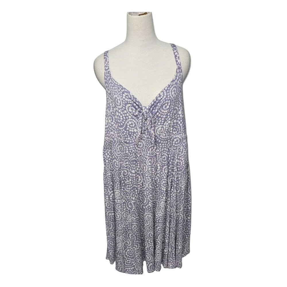 Torrid Super Soft Purple Floral Midi Dress Pockets Stretchy Jersey Size 1x Boho